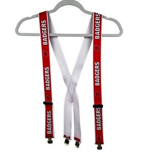 Vintage University Wisconsin Madison Badgers Suspenders Adult Adjustable Clip On